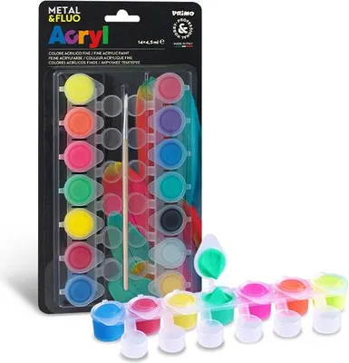 Immagine prodotto di PRIMO colori acrilici Fluo e metallo 14 x 4,5 ml