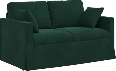 Zdjęcie produktu dla vidaXL Sofa ciemnozielona 138 x 78 x 80 cm aksamit