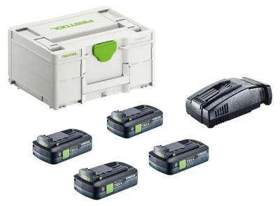 Produktbild von Festool Energie Set SYS 18V 4xTBX4/SCA16 mit 4x BP 18 TBX 4 C-ASI Akku 18 V 4,0 Ah ( 4x 578745 ) + SCA 16 Schnell Ladegerät ( 576953 ) + Systainer