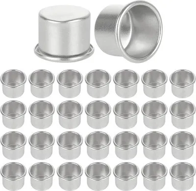 Produktbild von Famanu Kerzenhalter für Stabkerzen - silbernes Kerzeninset - Metall - Tischkerzen - Kerzenständer - 120 Stück