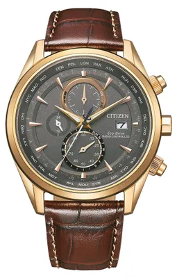 Produktbild von Citizen AT8263-10H Funkuhr Eco Drive Uhr Herrenuhr Leder Datum braun