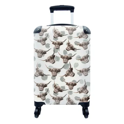 Produktbild von MuchoWow® Koffer Handgepäck Trolley Rollkoffer Kleine Reisekoffer mit 4 Rollen - Schottische Highlander - Tiere - Kühe - Cabin Size < 55x40x23 cm & 55x40x20 cm - Fotokoffer - Kabinenkoffer - Boardgepäck - Reise-Box - Reisekoffer - Reisegepäck - Koffer mit Bild - Trolley für Kinder