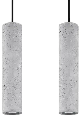 Image de Lampe suspendue LUVO 2 2xGU10 10W béton 90x6x30cm Sollux Lighting