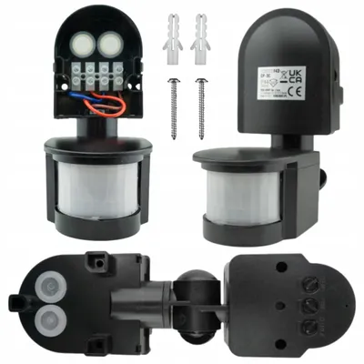 Produktbild von Bewegungsmelder PIR, Infrarot, IP44, 220-240V AC, max. 300W, schwarz