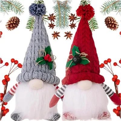 Image de Gnomes lumineux LED pour le sapin de Noël Cadeau Paire de gnomes Noël