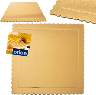 Produktbild von Orion Tortenboden Tortenplatte Tortenpappscheibe Kuchenplatte Gold quadratisch 34x34 cm