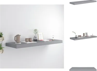 Obrázek produktu pro vidaXL Plovoucí police šedá 80x23,5x3,8 cm MDF - Nástěnné police