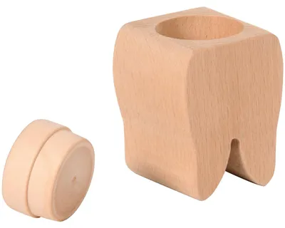 Produktbild von EDUPLAY 210245 Zahndose, Holz, 4 x 4 x 6 cm, natur
