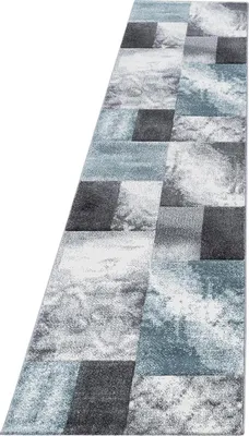 Produktbild von Kurzflor Teppich HAWAII Blau 80 x 300 cm