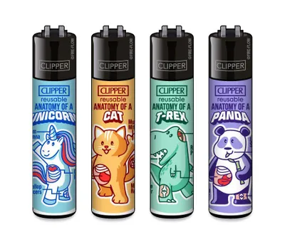 Produktbild von Clipper Feuerzeuge 4er Set Anatomy of