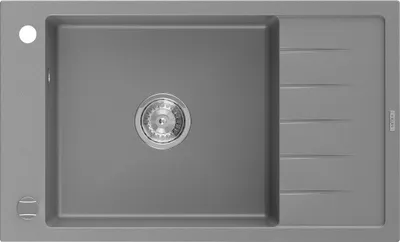 Immagine prodotto di Mexen Elias lavello in granito a 1 vasca con sgocciolatoio 795 x 480 mm, grigio, sifone cromato - 6511791005-71