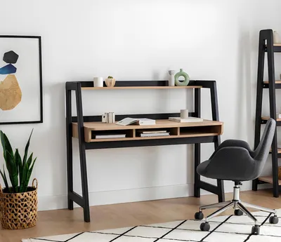 Produktbild von Schwarz-Brauner Laptoptisch Designer Büromöbel Arbeitszimmer Tische