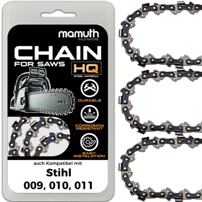 Produktbild von 3x Sägekette Kettensäge 40cm 1,3mm 3/8" 55 TG für Stihl 009, 010, 011