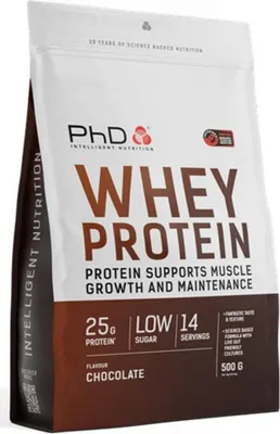 Produktbild von PhD Whey Protein (500g) Chocolate - Eiweiße - Molkenprotein-Konzentrat