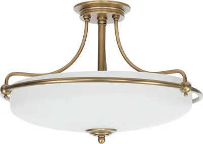Immagine prodotto di Lampada da soffitto in ottone crema E27 vetro metallo Plafoniera Art Nouveau