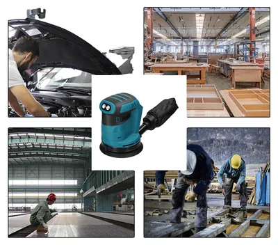Obrázok produktu pre Akumulátorová excentrická brúska, brúsny tanier 125 mm, bezkefový motor, plynulá regulácia otáčok, integrované odsávanie prachu, ľahká konštrukcia