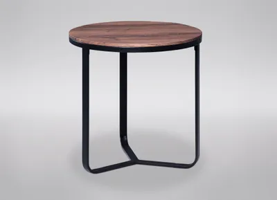 Produktbild von Couchtisch rund, Boston1,Metall schwarz , Zinneiche MDF Nachbildung, H=51cm D=50cm
