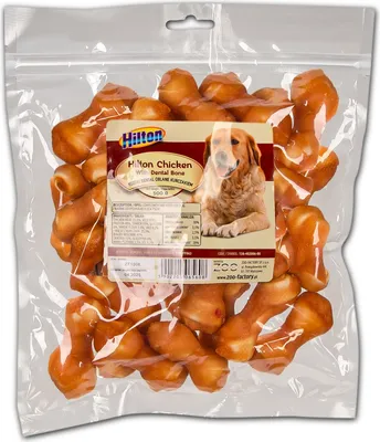 Produktbild von Hilton Dental Cubes mit Huhn - ein saftiges Hundeleckerli zur Reinigung von Zähnen und Zahnfleisch