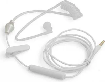 Produktbild von SYSTEM-S Einohr Anti-Strahlung Anti-Radiation Headset Kopfhörer mit Schallschlauch Weiß
