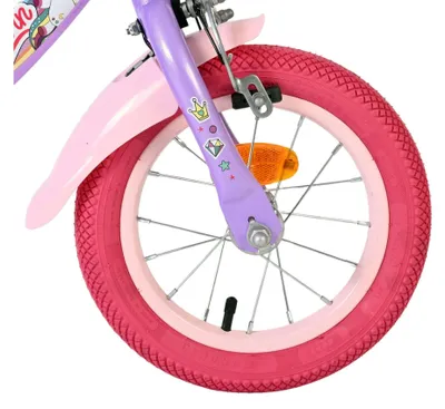 Produktbild von Volare Unicorn Kinderfahrrad – Mädchen – 12 Zoll – Lila – Zwei Handbremsen