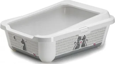 Produktbild von Carrefour Bacinella per lettiera con bordo rimovibile 50x39.5x19 cm, Katze, Offene Katzentoilette, Grau, Kunststoff, 395 mm, 500 mm