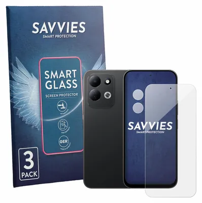 Produktbild von 3x Savvies Schutzglas Folie für Xiaomi Redmi 17 (Display+Kamera) 9H Panzer Schutzfolie Glas Displayschutz klar transparent