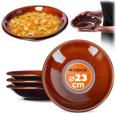 Zdjęcie produktu dla KADAX Talerze Obiadowe 23cm Kamionka Zestaw 4szt
