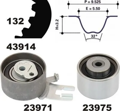 Produktbild von MAPCO 23914 Zahnriemensatz für VOLVO V70 II (285) 132-Zähne