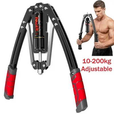 Obrázok produktu pre Power Twister – posilňovač rúk – hydraulický expandér na hrudník – nastaviteľný odpor 60 kg – zariadenie na posilňovanie rúk a hrudníka – fitness zariadenie pre mužov – čierna farba