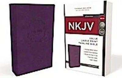 Obrázek produktu pro NKJV, Value Thinline Bible, Large Print, Imitation Leather, Purple, Red Letter Edition