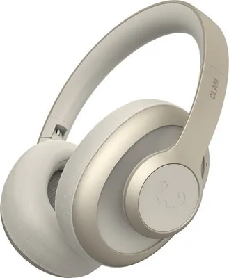 A pair of headphones is shown against a white background.