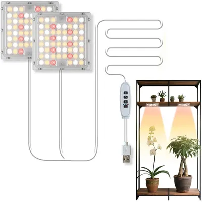 Produktbild von 120 LED Pflanzenlampe Vollspektrum 3 Lichtmodi Dimmbar USB Pflanzenlicht Zimmerpflanzen Wachstumslampe mit Timer Grow Lampe