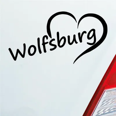 Produktbild von Auto Aufkleber Wolfsburg Herz Stadt City Liebe Love Heart 15x8 cm Schwarz Matt Sticker Heckscheibenaufkleber