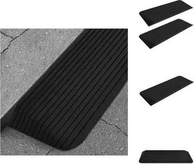 Image de vidaXL Rampes de seuil 2 pcs. 110x41x5 cm caoutchouc - panneaux de signalisation