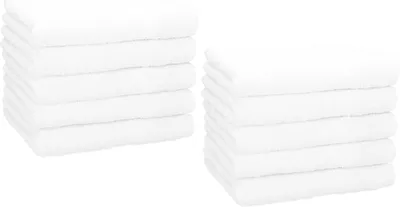Produktbild von Betz 10 Stück Gästetücher 30x50 cm PREMIUM 100% Baumwolle Set Händehandtücher  Farbe: weiß