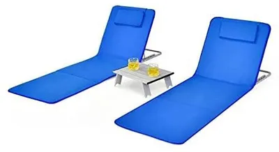 Immagine prodotto di Set composto da 2 lettini prendisole con tavolino e cuscini