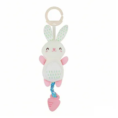 Productafbeelding van Minicee babyrattle met bijtring, pluche konijnenhanger, geschikt vanaf 0 maanden