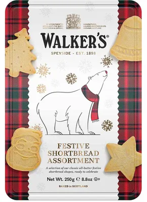 Produktbild von Walker's Festive Shortbread Assortment 'Polar Bear' Dose 250g