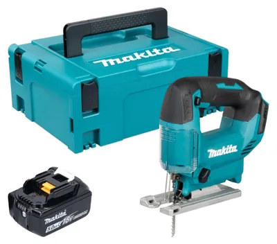 Obrázek produktu pro Makita DJV 186 T1J akumulátorová přímočará pila 18 V + 1x akumulátor 5,0 Ah + Makpac – bez nabíječky