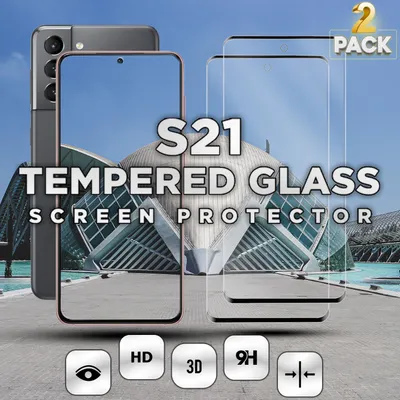 Produktbild von 2-Pack Samsung Galaxy S21 Displayschutzfolie - Gehärtetes Glas 9H - Super Qualität 3D