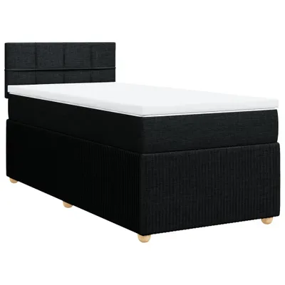Produktbild von Boxspringbett mit Matratze Schwarz 80x200 cm Stoff