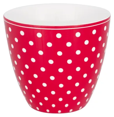 Produktbild von Greengate Latte Cup Becher DOTTY Rot mit weißen Punkten Kaffeebecher 300 ml