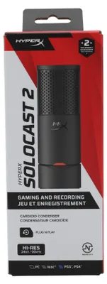 Produktbild von HyperX Solocast 2, Mikrofon für Spielkonsole, -7,8 dB, 96 kHz, Kabelgebunden, USB, Schwarz