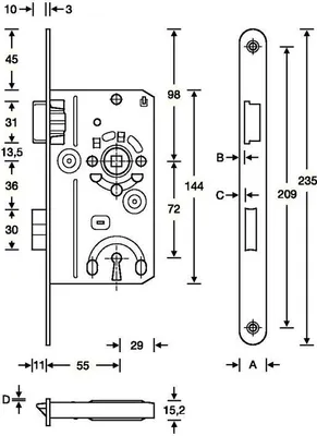 Produktbild von ZT-Einsteckschl.BB 20/ 55/72/8mm DIN L silber rd Kl 2 Zinkdruckgruss SSF