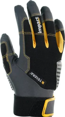 Obrázek produktu pro Ejendals TEGERA 9185, Rukavice do dílny, Černá, Šedá, Žlutá, Dospělý, Dospělý, Odolné proti poškrábání, Latex, Nylon, Polyester, Polyuretan