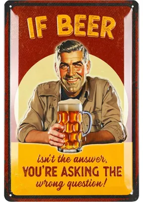 Produktbild von Blechschilder Retro GLÜCK IST EIN BIER - Biertrinker Geschenk Bierliebhaber, lustiges Bierschild, 20x30cm