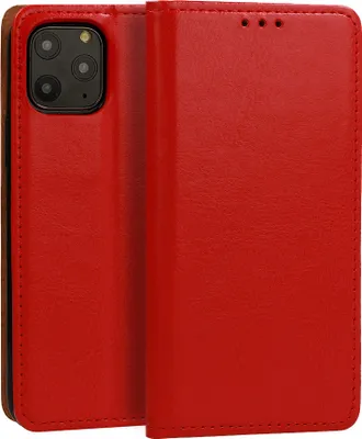 Produktbild von Echt Leder Buchtasche Hülle kompatibel mit Samsung Galaxy S24 Ultra Rot