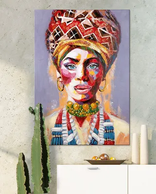 Image de Gilde Bild, rechteckig, "Nala", Fraumotiv, Holz, Leinwand, mehrfarbig, VE 1, L. 3.5 cm, B. 70 cm, H. 100 cm 38226 4063387382264