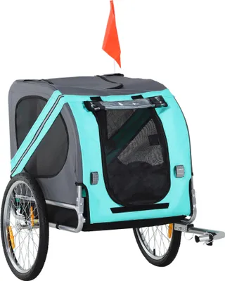 Obrázok produktu pre Fortuna Lai príves pre psov  Príves za bicykel na prepravu psov, oxfordská tkanina s ochranným krytom proti dažďu, priedušný, zelený, 130 x 73 x 90 cm