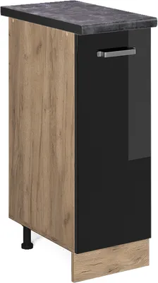 Produktbild von Apothekerschrank Vicco R-Line Schwarz Hochglanz 30 cm , AP Anthrazit, Model 45738